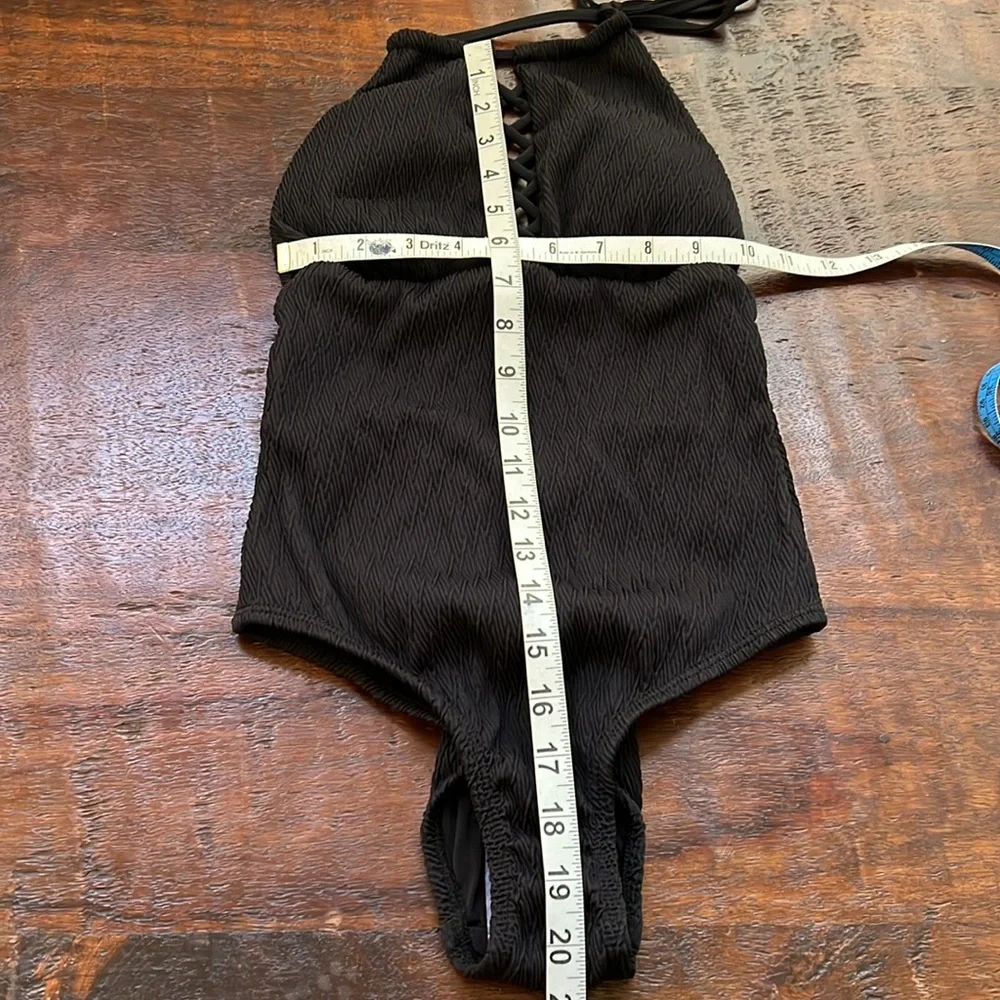 SHOSHANNA One Piece Swimsuit Embossed Rhombus Lattice Textured Black 0-XS